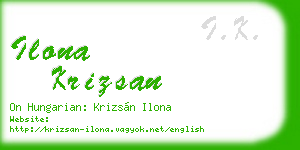 ilona krizsan business card